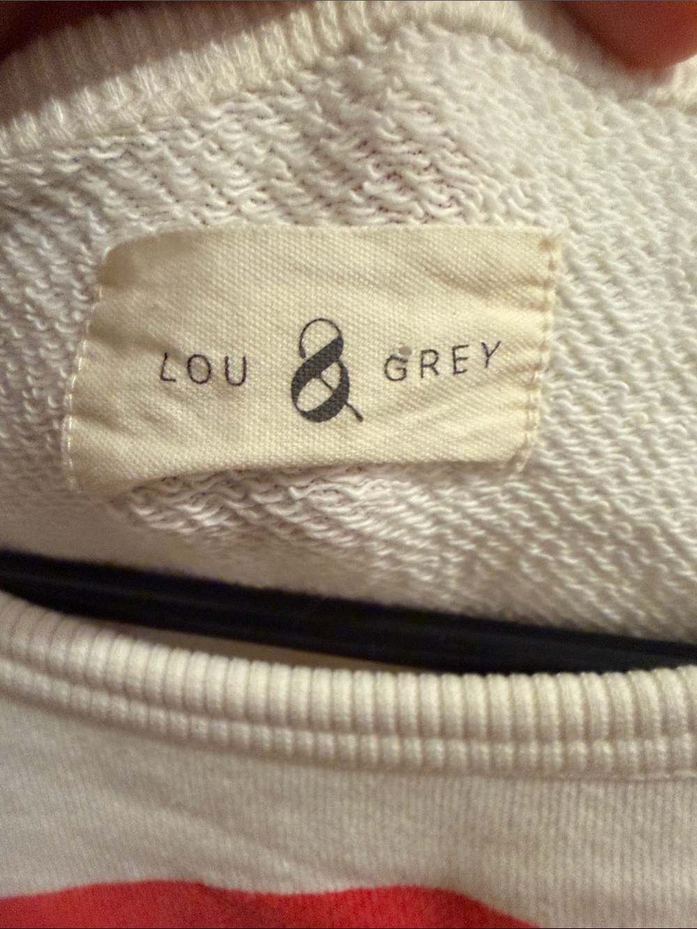 Lou & Grey White Cropped Sweatshirt with Rainbow Stripe Bands - Picture 2 of 8
